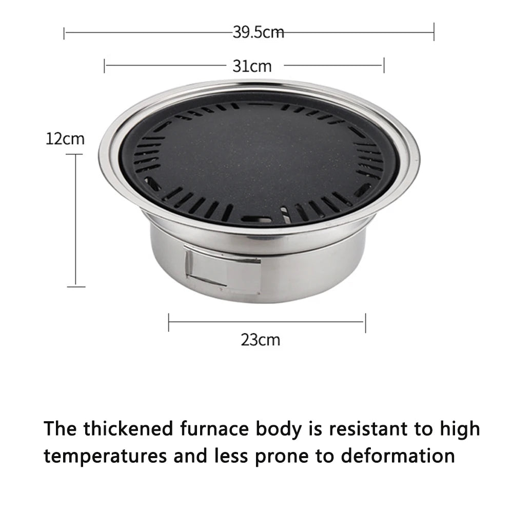 Portable Korean-Style Tabletop Charcoal BBQ Grill