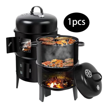 IronForge 3-in-1 Vertical BBQ Smoker & Portable Fire Pit