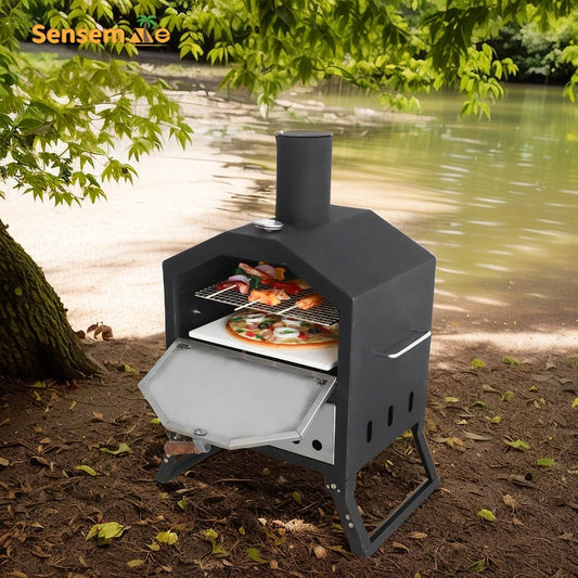 PyroMaster Portable Wood Fired Pizza Oven - 12" Outdoor BBQ Maker