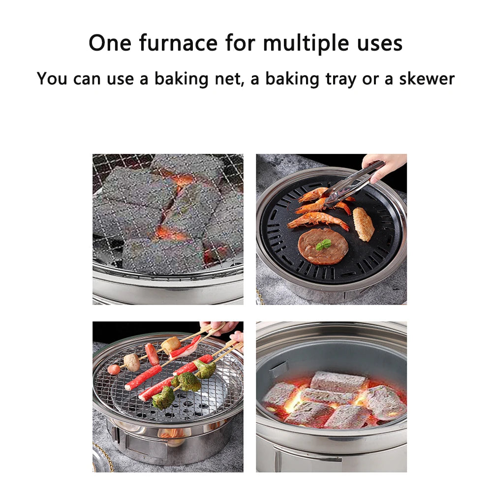 Portable Korean-Style Tabletop Charcoal BBQ Grill