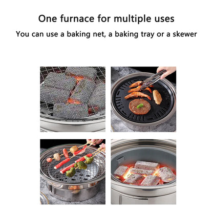 Portable Korean-Style Tabletop Charcoal BBQ Grill