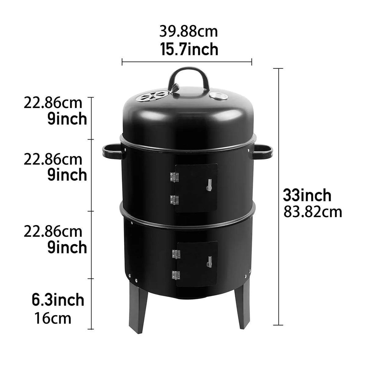 IronForge 3-in-1 Vertical BBQ Smoker & Portable Fire Pit