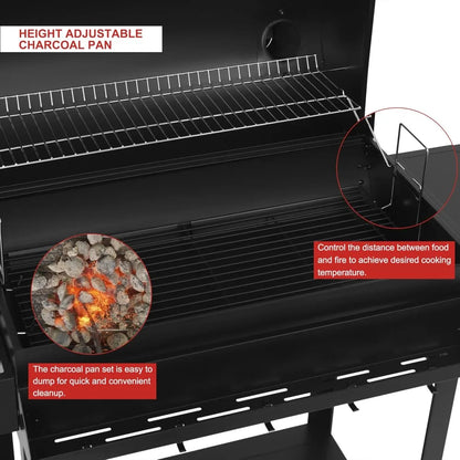Royal Gourmet 30-Inch Charcoal Grill - Outdoor BBQ with Warming Rack