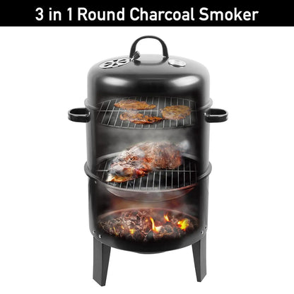 IronForge 3-in-1 Vertical BBQ Smoker & Portable Fire Pit