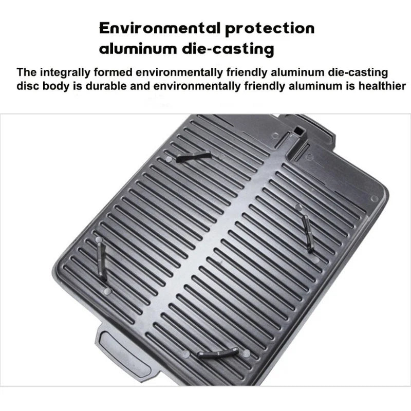 Korean BBQ Non-Stick Grill Pan - 32x26cm Portable Rectangle Plate