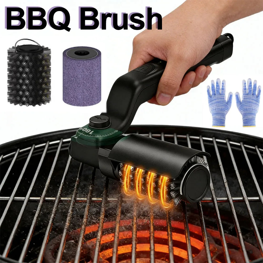 GrillMaster Pro - 3-Speed Rechargeable Electric BBQ Grill Brush