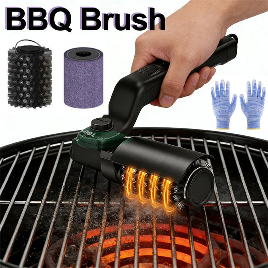 GrillMaster Pro - 3-Speed Rechargeable Electric BBQ Grill Brush