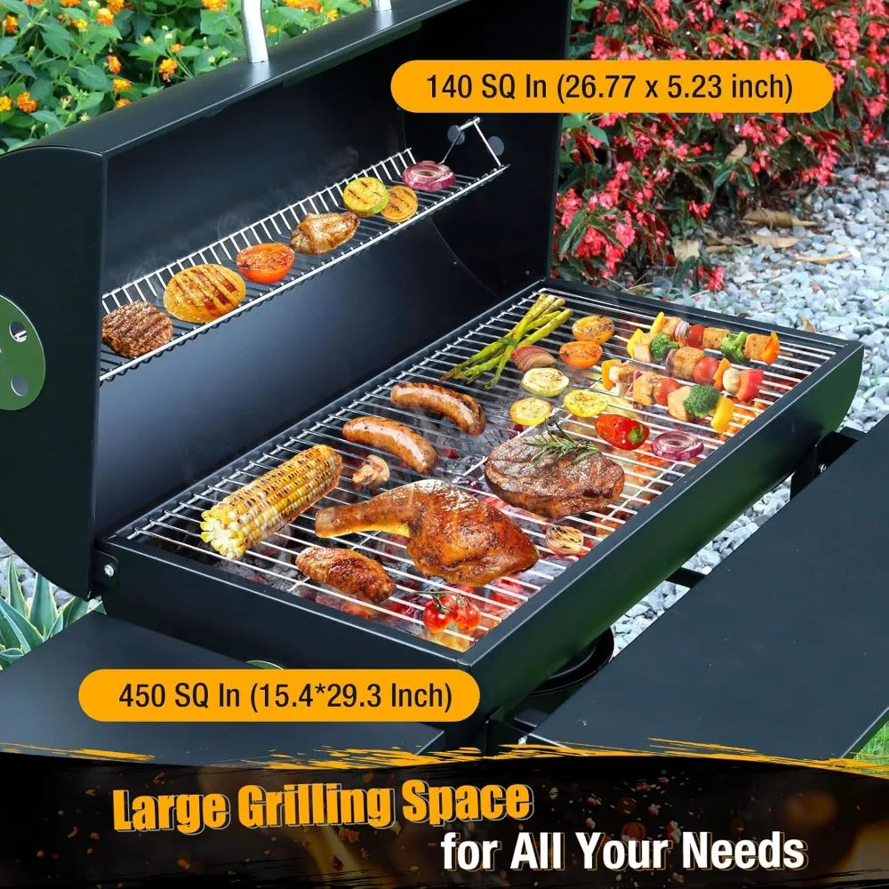 IronForge Elite - Charcoal Barrel BBQ Grill & Smoker Combo