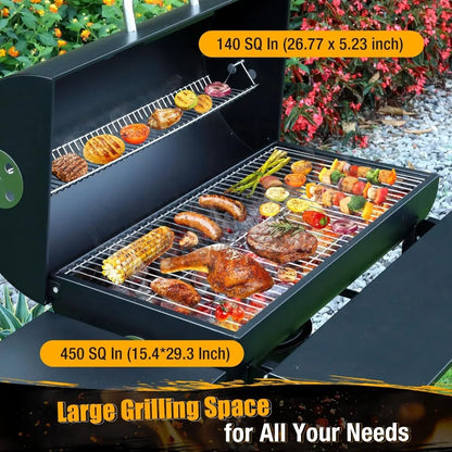 IronForge Elite - Charcoal Barrel BBQ Grill & Smoker Combo
