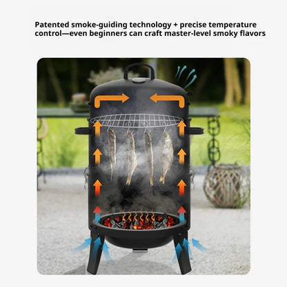 ApexSmoke 3-Tier Vertical Charcoal Smoker & Portable BBQ Grill