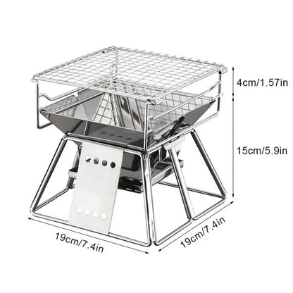 YOMEEI Pocket Grill - Portable Folding Stainless Steel BBQ