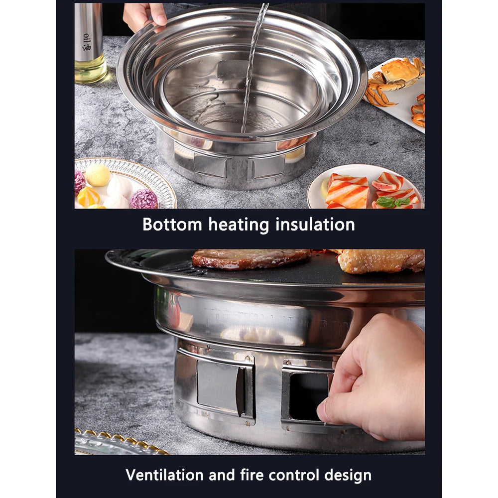 Portable Korean-Style Tabletop Charcoal BBQ Grill