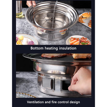 Portable Korean-Style Tabletop Charcoal BBQ Grill