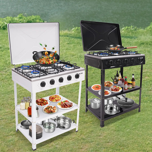 HearthMaster 5-Burner Portable Gas Stove - Outdoor & Indoor Grill