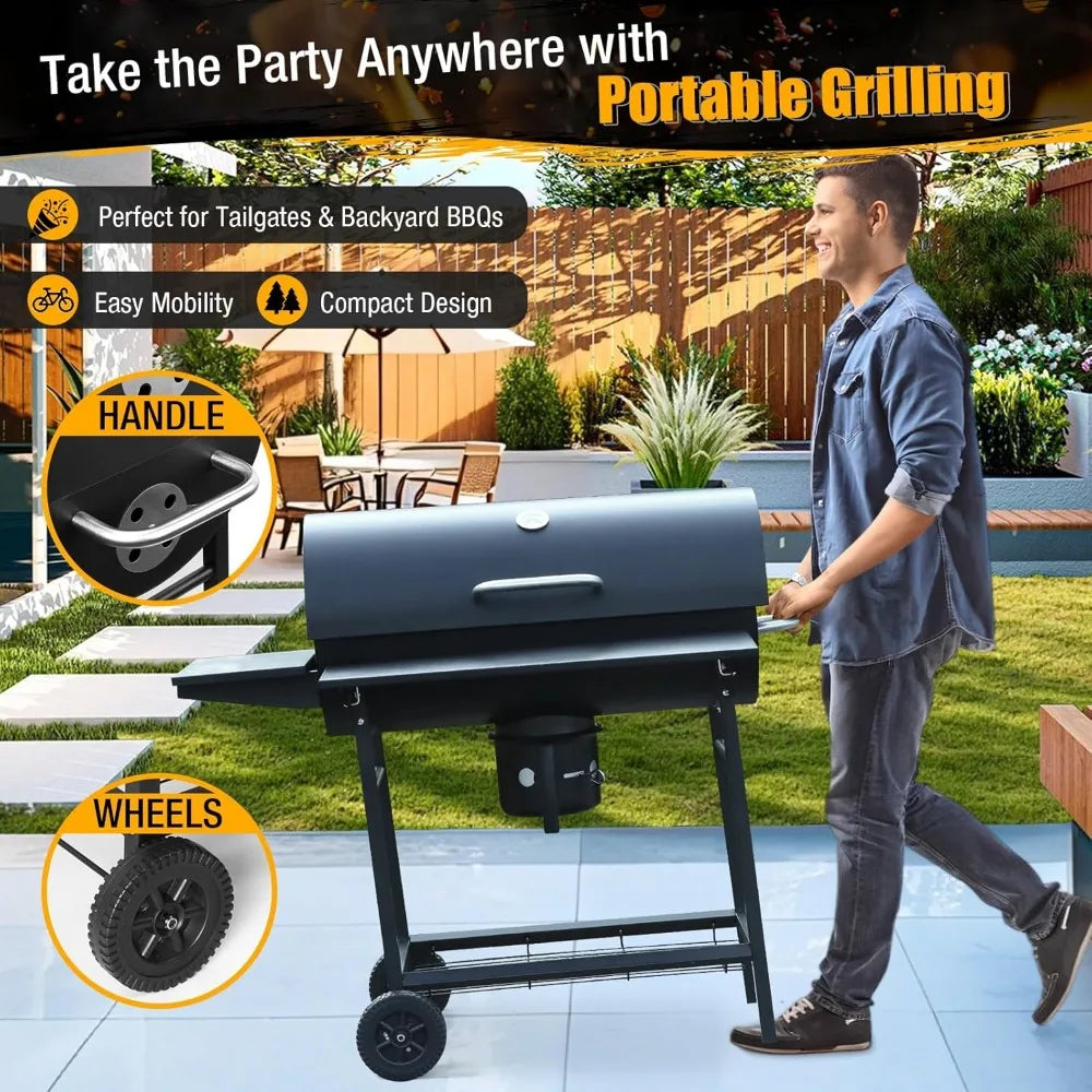 IronForge Elite - Charcoal Barrel BBQ Grill & Smoker Combo